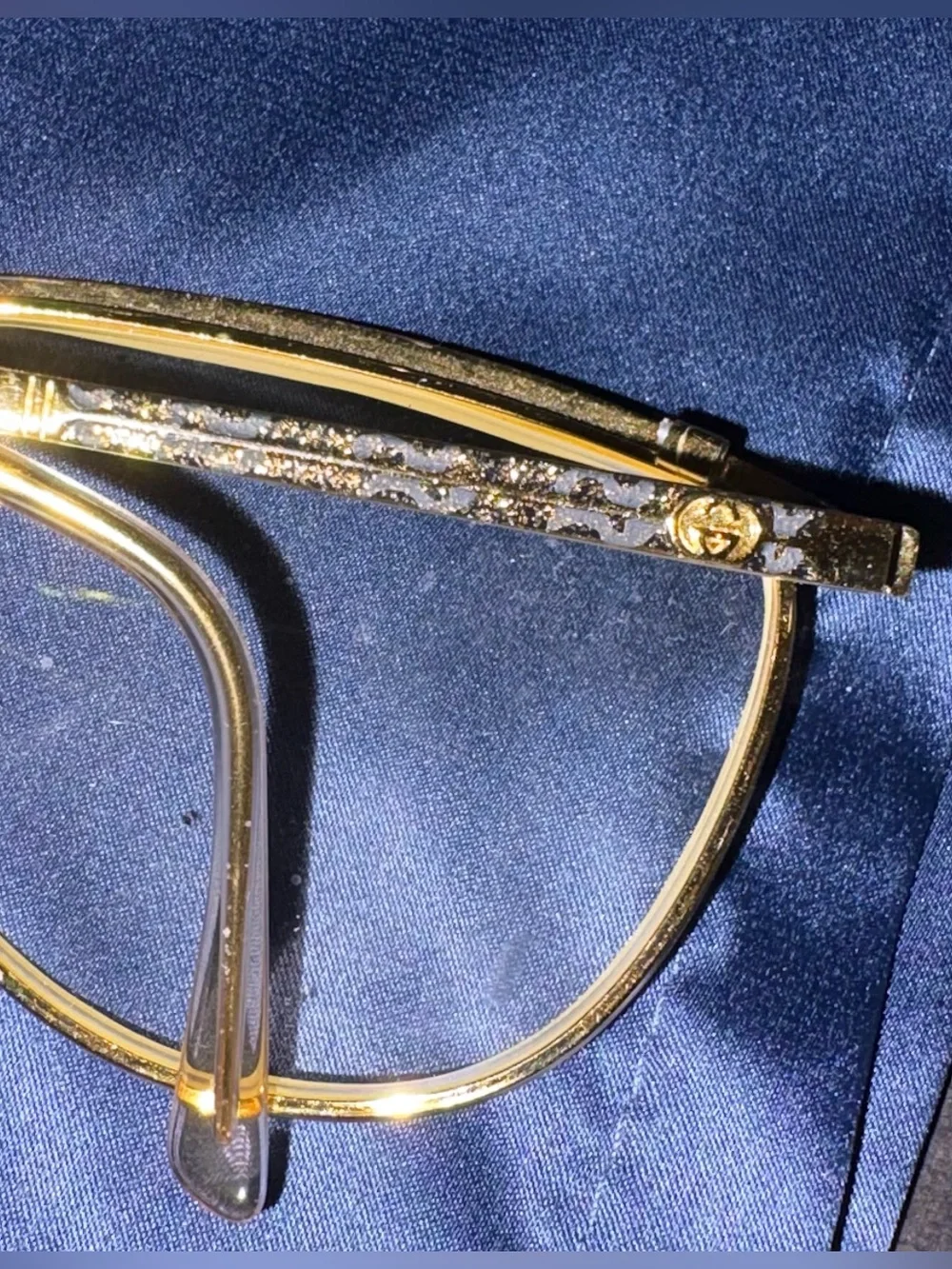 Gucci Gold Crystal Accent Women's Eyeglass Frame - Italian Design